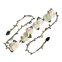 Lauthen.S Maternity Flower Sash Belt for Baby Shower/Flower Girl Dress Wedding Bridesmaid Sash Flower Hair Wreath Headband