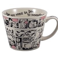 Yamaka Shoten MM321-36 Moomin Newbon Soup Mug, Black and White, Microwavable, Moomin Goods, Scandinavian, Mother's Day, Gift, Tableware, Gift, Wedding Gift, Made in Japan