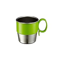Innobaby Din Din Smart Stainless Steel Cup (9 oz) with Handle for Babies, Toddlers and Kids. BPA Free, Green