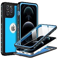 BEASTEK iPhone 12 Pro Max Waterproof Case, NRE Series Shockproof Dustproof Underwater IP68 with Built-in Screen Protector Anti-Scratch Protective Cover, for Apple iPhone 12 Pro Max (6.7'') (Blue)