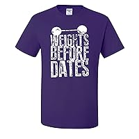 Weights Before Dates Gym Funny Graphic Mens T-Shirts