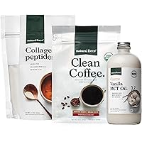 Natural Force Clean Coffee + Creamy Vanilla MCT Oil + Collagen Peptides Bundle – Organic Whole Bean Coffee, Flavored MCT Creamer & Hydrolyzed Collagen Protein – 12 Oz, 16 Oz, 11.7 Oz