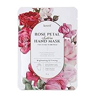 KOELF Rose Petal Satin Hand Mask, Moisturizing Gloves (3EA (1.68 oz))