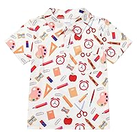 FYMNSI Boys Back to School Shirt School Supplies Short Sleeves Tees Tops Toddler Kids Summer Casual Henley Shirts Clothes