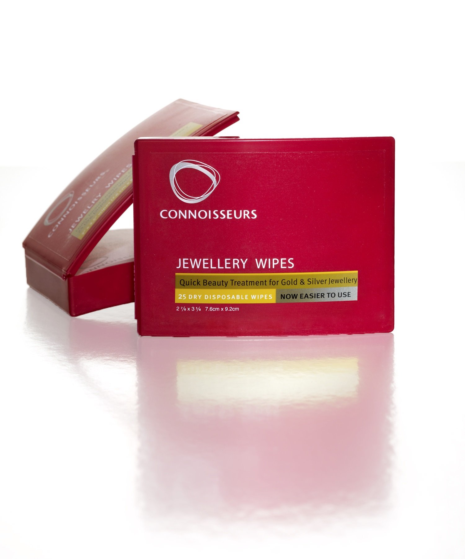 Connoisseurs Jewellery Wipes | 25 Jewellery Cleaning Wipes for Gold & Silver Jewellery | Anti-Tarnish Protective Shield | Dry, Disposable & Non-Toxic