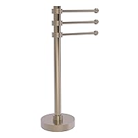 Allied Brass 973G Vanity Top 3 Swing Arm Groovy Accents Guest Towel Holder, Antique Pewter