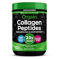 Hydrolyzed Collagen Peptides Powder For Women & Men, 20g Grass Fed Collagen, Unflavored - Hair, Skin, Nail, & Joint Support Supplement, Paleo & Keto, Non-GMO, Type I and III, 1lb