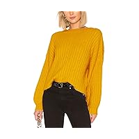 Women Sweaters Puff Sleeve Stand Collar Long Sleeve Loose Knit Sweater Pullover Tops