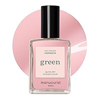 Manucurist Green Hortencia Pale Pink Nail Polish - Natural 9-Free Regular Polish - Bio-Sourced (84%) Vegan Polish - Manicure - Nail Care - 0.5 fl oz