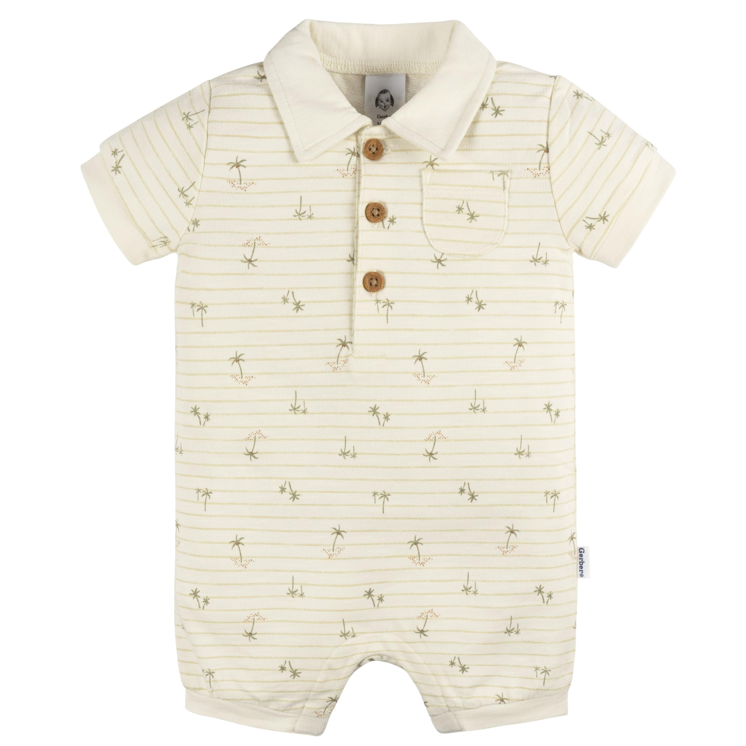 Gerber Baby Boys' Cotton Polo Romper