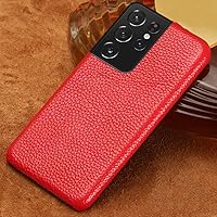 Litchi Grain Leather Case for Samsung Galaxy S21 Ultra S20 FE S8 S9 S10 S21 Plus Note 10 9 A52 A51 A71 A72 A50 A32 A12,red,for Galaxy Note 20