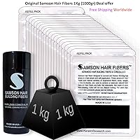 The Original Hair Loss- Concealer Building Hair fibers thickener Original Refill Suitable for All Hair Types USA Made & Approved (1 KILOGRAM, BLACK)