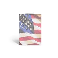 Stonehouse Collection | Patriotic Note Card | American Flag Not Card| 10 Boxed USA Flag Blank Note Cards & Envelopes - American Flag (Flag)