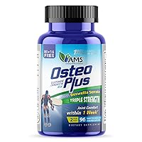 America Medic & Science Osteo Plus (96 caplets) | Advanced Joint Supplement for Men and Women | Joint Pain Relief and Cartilage Support | with Natural Boswellia Serrata, MSM, Vitamin C, & Chondroitin