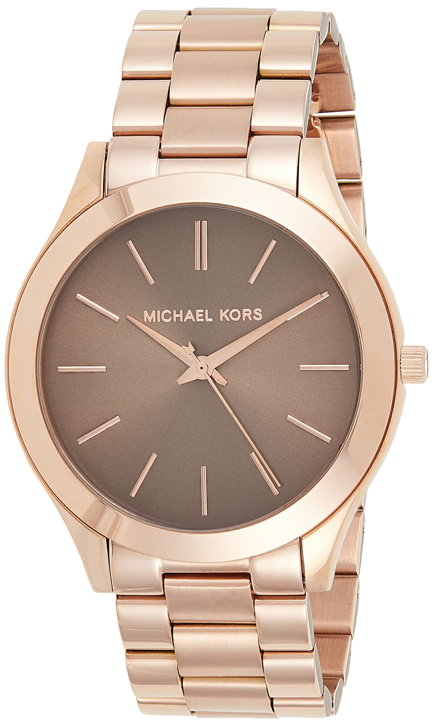 Michael Kors Women's 'Slim Runway' Quartz Stainless Steel Watch, Color:Rose Gold-Toned (Model: MK3181)