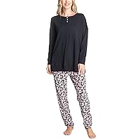 Hanes Midnights Long Sleeve Top and Pajama Loungewear Set, Multiple Colors, Multiple Sizes