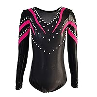 Girls' Black Gymnastic Leotards Adult and Children's Gymnastic Clothes Stretchy and Comfortable