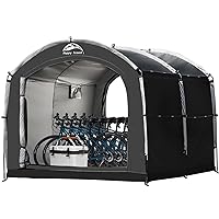 Outdoor Bike Storage Tent, 8×7×6ft Large 2-in-1 Portable Storage Shed with Double Doors, Outside Lawn Mower Shelter Sheds and Bicycle Cover for Patio Furniture, Motorcycle, Garden Tools