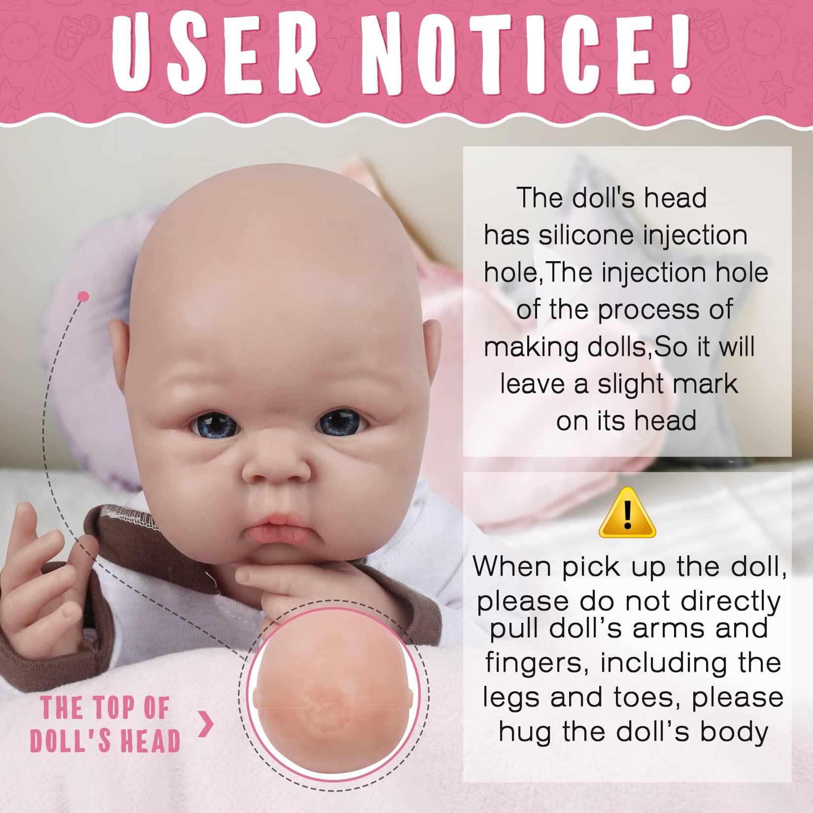 Vollence 19 inch Full Silicone Baby Doll,Not Vinyl Material Dolls,Reborn Baby Doll,Realistic Real Baby Doll,Lifelike Baby Dolls - Girl