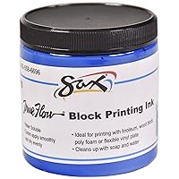 Sax 461918 True Flow Water Soluble Block Printing Ink - 8 Ounce Jar - Blue