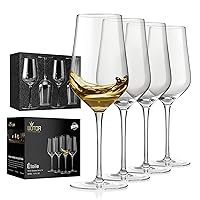 White Wine Glasses Set of 4, Hand Blown Crystal Wine Glasses with Long Stem, 15 oz Red and White Wine Glasses with Great Gift Packaging, Light, Large, Modern Wine Glasses (Clear)