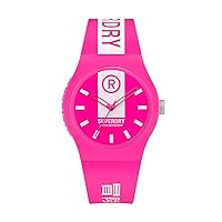 Superdry Women's Analogue Quartz Watch with Silicone Strap SYL348P, Pink, Strap