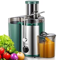 Juicer Machine, 500W Centrifugal Juicer Extractor with Wide Mouth 3” Feed Chute for Fruit Vegetable, Easy to Clean, Stainless Steel, BPA-free (Green)