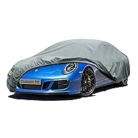 Kayme Heavy Duty Car Cover Custom Fit Porsche 911 991 992 997 996 Carrera S 4S GTS Coupe Convertible Targa, Waterproof All Weather for Automobiles, Full Exterior Covers Sun Rain UV Protection.