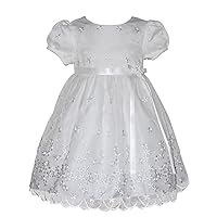 Carouselwear Hand Smocked Baby Girls White Embroidered Christening Dress