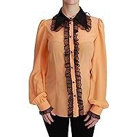 Dolce & Gabbana Yellow Silk Sequin Lace Blouse Shirt