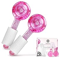 Ice Globes For Face (Set of 2) - Unbreakable Ice Roller for Face and Eyes - Cryo Globes For Facials Anti-Age - Anti-Wrinkle Face Globes - Masajeador Facial (Pink)