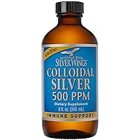 Natural Path Silver Wings Colloidal Silver 500ppm (2,500mcg) Immune Support Supplement 8 fl. oz.