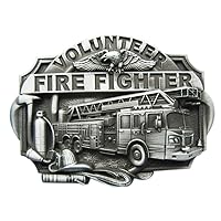 Vintage Style Western Volunteer Firefighter Fire Belt Buckle Gurtelschnalle