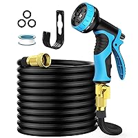 25FT Garden Hose Expandable Hose, Flexible Water Hose with Spray Nozzle, Car Wash Hose with Brass Connector, Leakproof Lightweight Expanding Pipe for Watering and Washing 10 Functions Spray Nozzle
