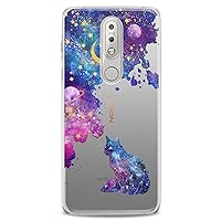 TPU Case Replacement for Nokia 9 PureView Xr20 1 Plus 8.3 5G 8.1 C30 C01 X10 Galaxy Soft Colorful Abstract Pattern Purple Stars Clear Cat Print Design Flexible Silicone Slim fit Cute Moon