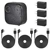 ALERTCAM 3Pack 25ft/7.5m Power Cable Compatible with All-New Blink Outdoor 4 (4th Gen), Weatherproof Outdoor USB Charging Cable for Blink Outdoor 4, Long Type C Flat Power Cord - Black