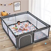 UANLAUO Baby Playpen,Large Play Pens for Babies and Toddlers, Sturdy Baby Play Yards with Anti-Slip Base, Non-Toxic, Safe Indoor & Outdoor Kids Activity Center with Breathable Mesh