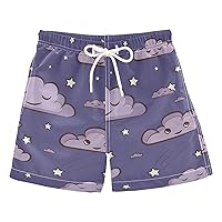 Purple Sleeping Clouds Star Boys Swim Trunks Swim Board Shorts Bathing Suit Pool Essentials