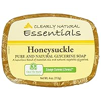 Clearly Natural Honeysuckle Glycerine Bar Soap, 4 Ounce - 6 per case.6