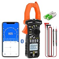 Wireless Bluetooth Clamp Meter, INFURIDER YF-7200APP 6000 Counts Auto-Ranging Digital Voltmeter Ammeter Measures DC AC Volt Amp Ohm Clamp on Multimeter with Capacitance,Temp,Diode Tester