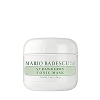 Mario Badescu Strawberry Tonic Mask - Refreshing & Brightening Clay Mask - Refines & Cleanses Dull Skin & Clogged Pores - Face Skincare Rich in Vitamin C & Folic Acid, 2 Oz