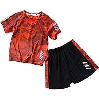 Boys Summer Clothing Sets Kids Outfit Set Camouflage Short Sleeve T-Shirt+ Shorts Sportswear 3-13Years