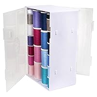 SINGER Double-Sided Thread Spool Organizer - Clear Storage Sewing Box for Embroidery, Craft Room Organization, Stackable Storage Container for Craft & Sewing, Thread Box Storage, Craft Organizer
