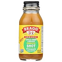 Bragg Organic Apple Cider Vinegar Shot – 2 Oz ACV Shot – USDA Certified Organic (Pineapple Cayenne, 2 Fl Oz (Pack of 4))