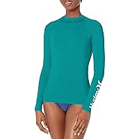 Hurley Women's Standard One and Only Long-Sleeve Rashguard, Emerald, Small
