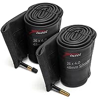 Fincci Pair 26 x 4.0 Fat Bike Inner Tubes 48mm Schrader Valve for Fat Electric Bicycle - Pack of 2 26x4.0 Fat Tire Bike Tube