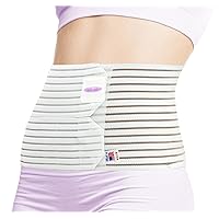 8” Wide Abdominal Binder for Women, Ideal Warp for Postpartum, C-Section and Post Surgery, Body-Shaping Effect, Soft & Breathable, Made In USA (White, XL)