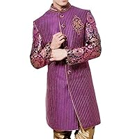 Indian Sherwani for Men Purple Indo Western Bandhgala Designer IN452