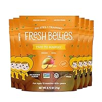 Fresh Bellies Two to Mango| Mango Freeze Dried Healthy Snack for Kids| Gluten Free Freeze Dried Fruit Kids Snack with No Preservatives & No Added Sugar| Age 12+ Months| 6-Pack