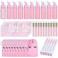 50 Pcs Lash Shampoo Bottle Brushes Set (Pink)